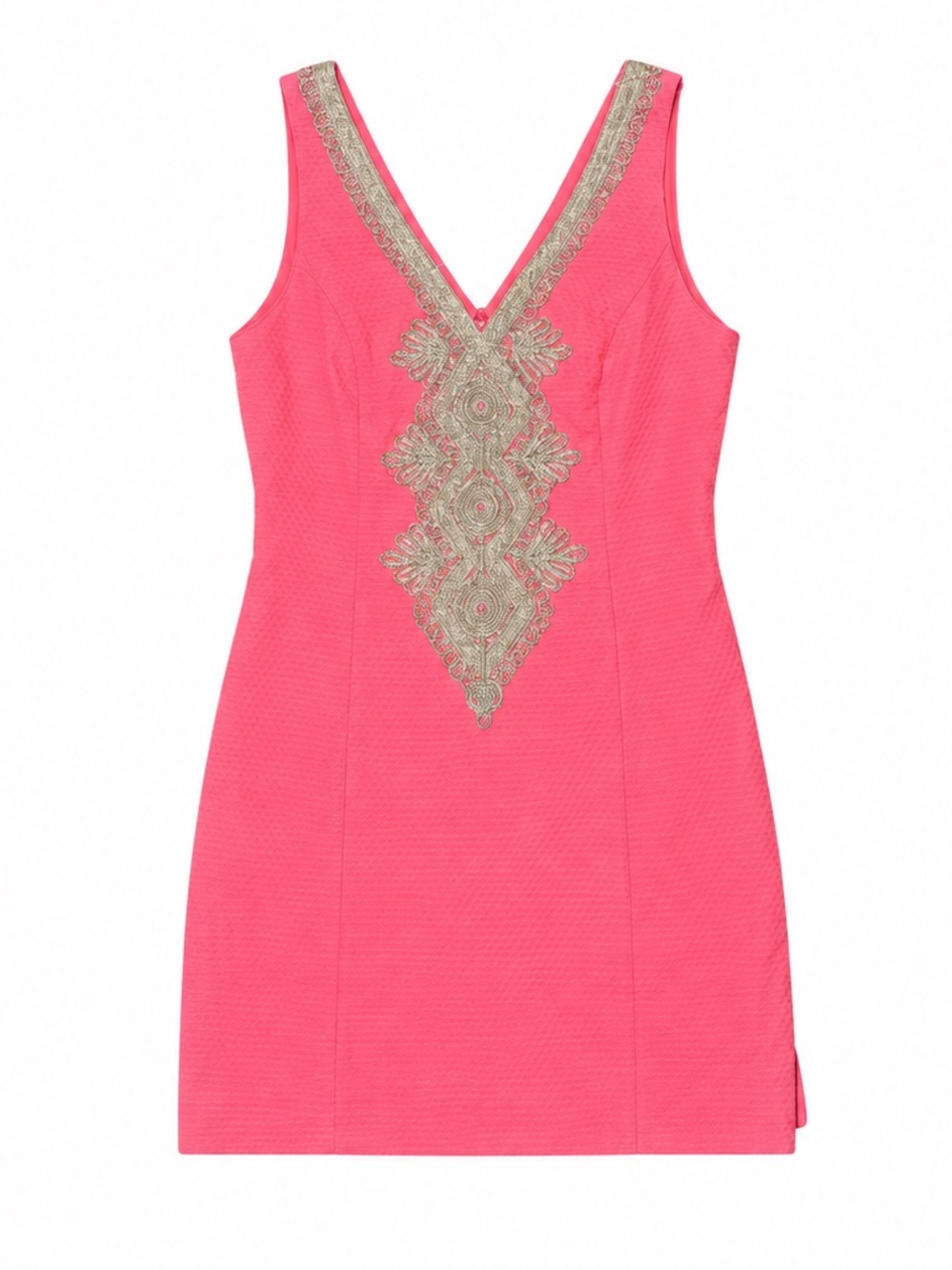Lilly Pulitzer Adelson Coral Pink Gold Shift Dress Size 10